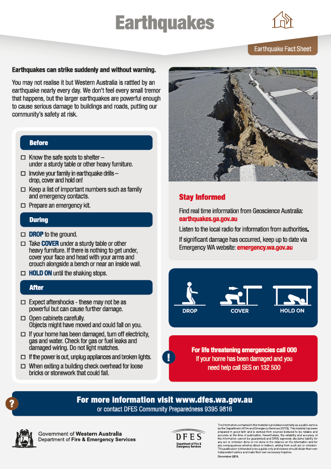 Important Information - Earthquakes!!